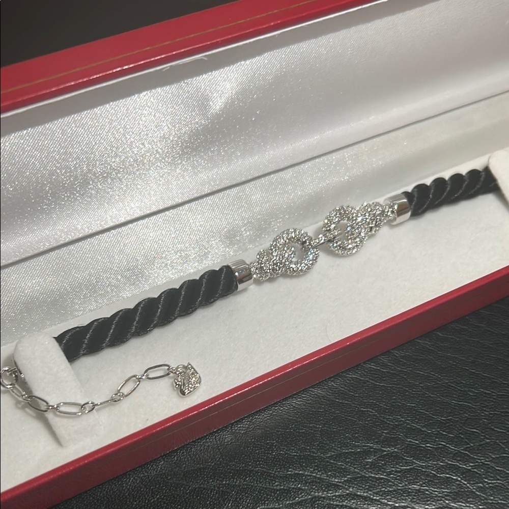 Swarovski Black and Silver Twisted Bracelet
